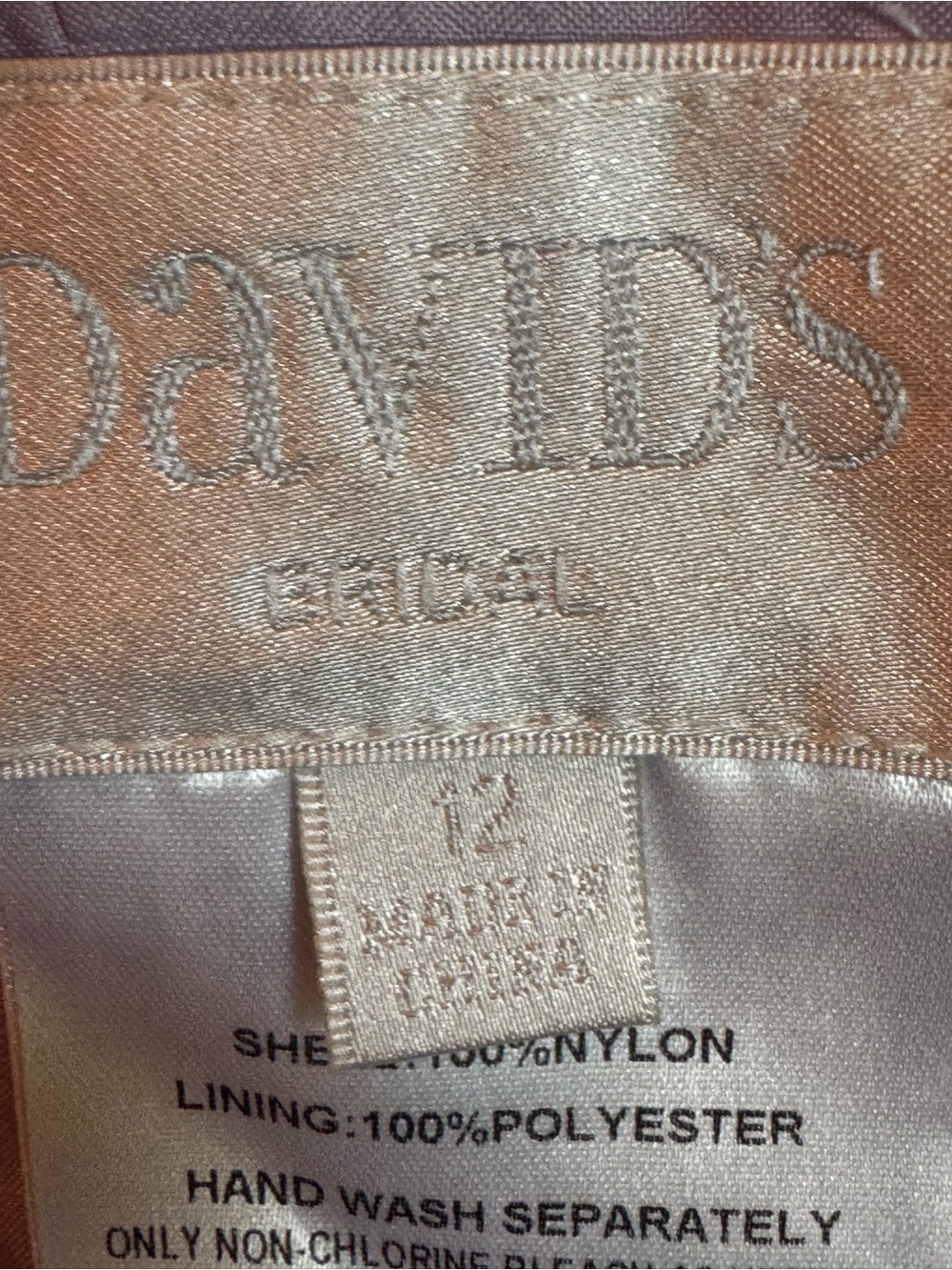 David's Bridal Lilac Lace Halter Gown 12 EUC - Picture 9 of 10